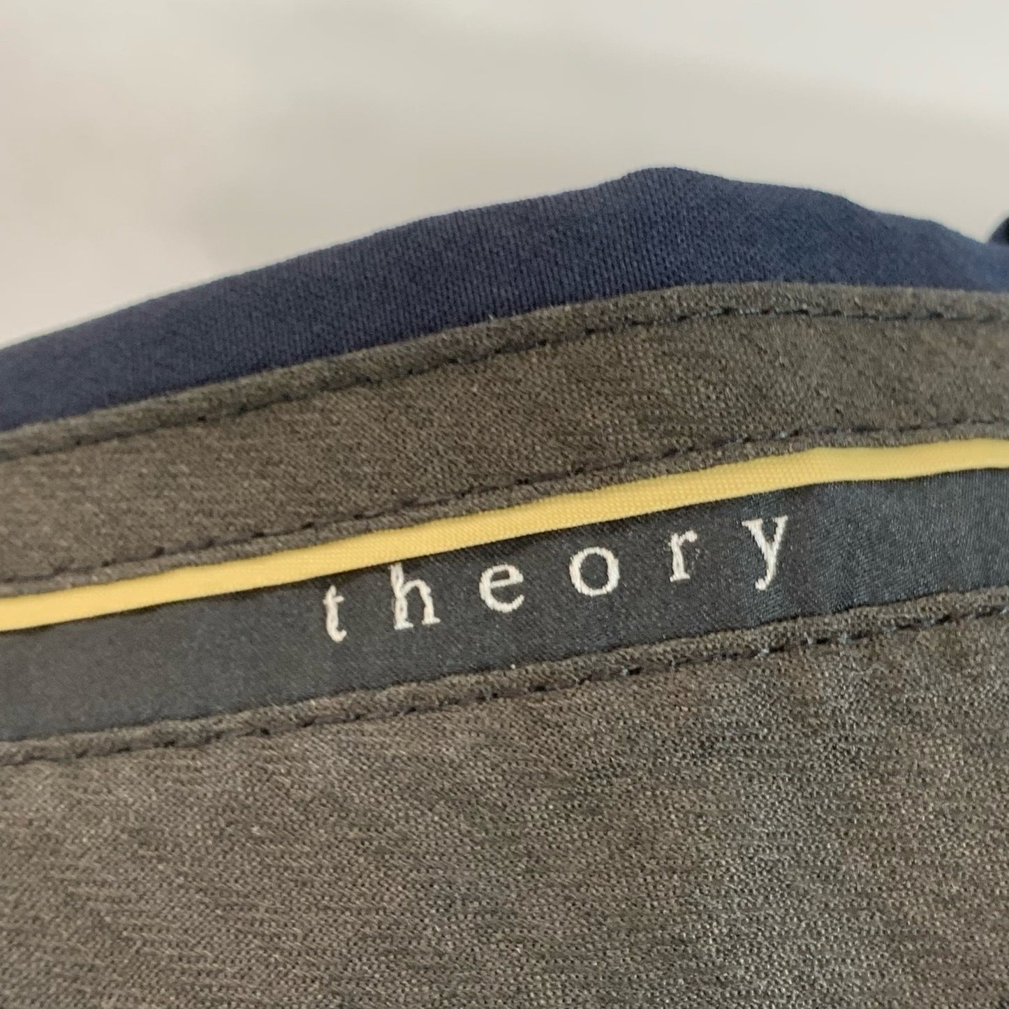 THEORY Men's Navy Solid Wool-Blend Flat Front Extended Button Dress Pant SZ30X30