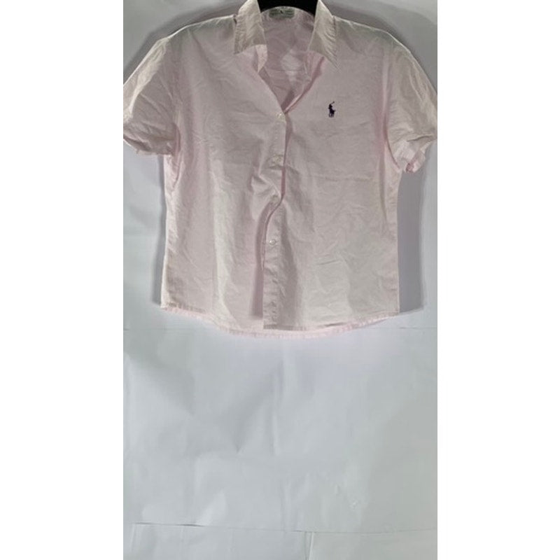 POLO CHINO RALPH LAUREN Women’s Vintage Light Pink Classic Fit Button-Up Top SZM