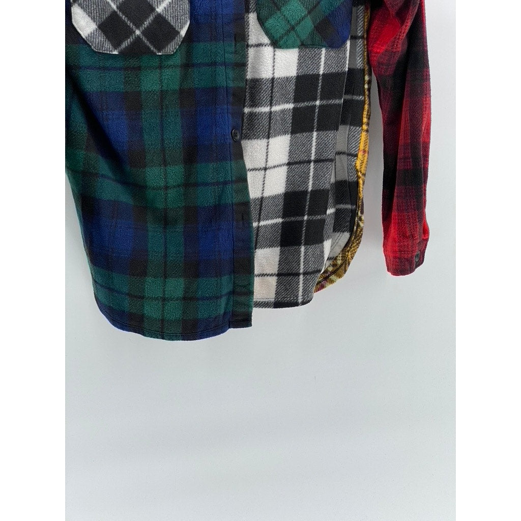 JUST POLLY New York Women’s Multi-Color Flannel Plaid Button-Up Shirt SZ L