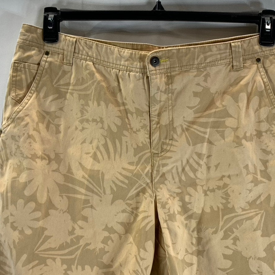 PUMA Men's Tan Tropical Print Regular-Fit Raw Hem Chino Shorts SZ 38