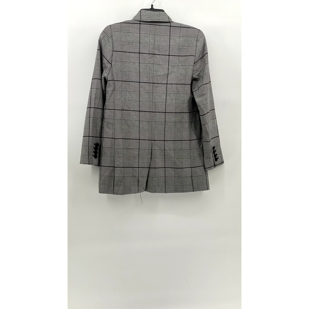 VINCE CAMUTO Women's Black Bold Glen Plaid Two-Button Notch Collar Blazer SZ 0