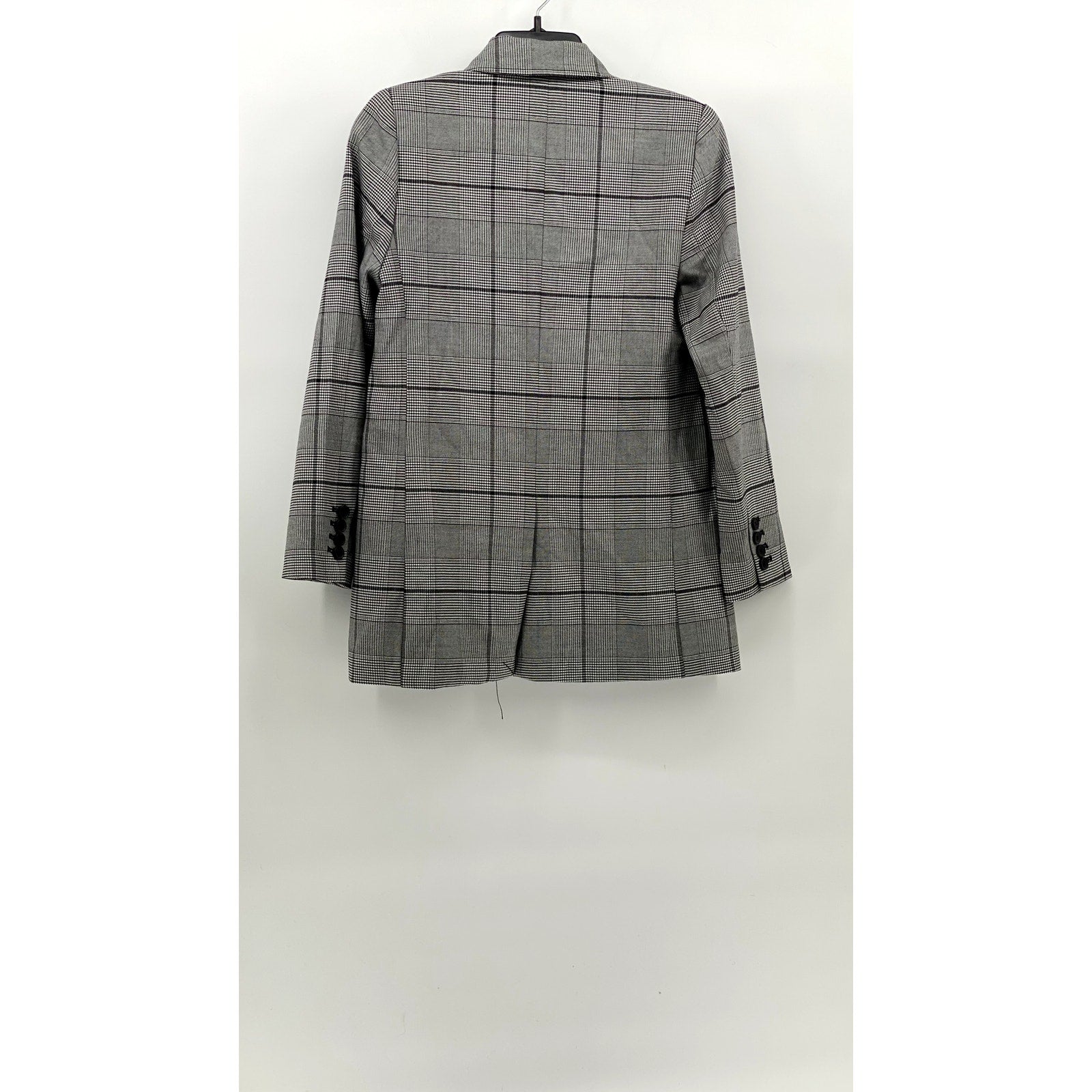 VINCE CAMUTO Women's Black Bold Glen Plaid Two-Button Notch Collar Blazer SZ 0