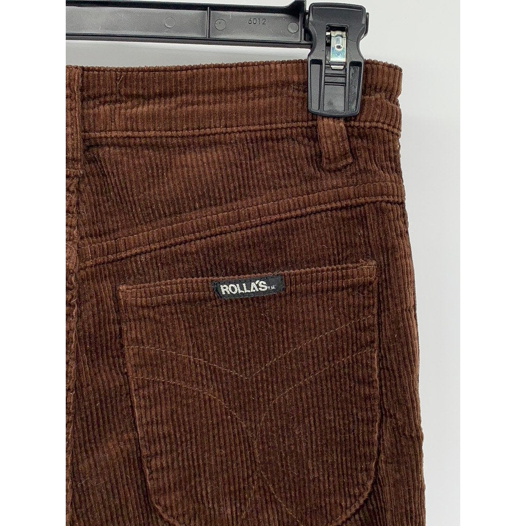 ROLLA'S Women's Brown Corduroy Flare High-Rise Pants SZ 26(US2)