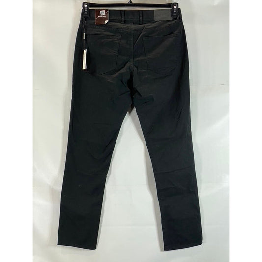 MICHAEL KORS Men's Solid Black Parker Slim-Fit Stretch Five-Pocket Jean SZ 32X32