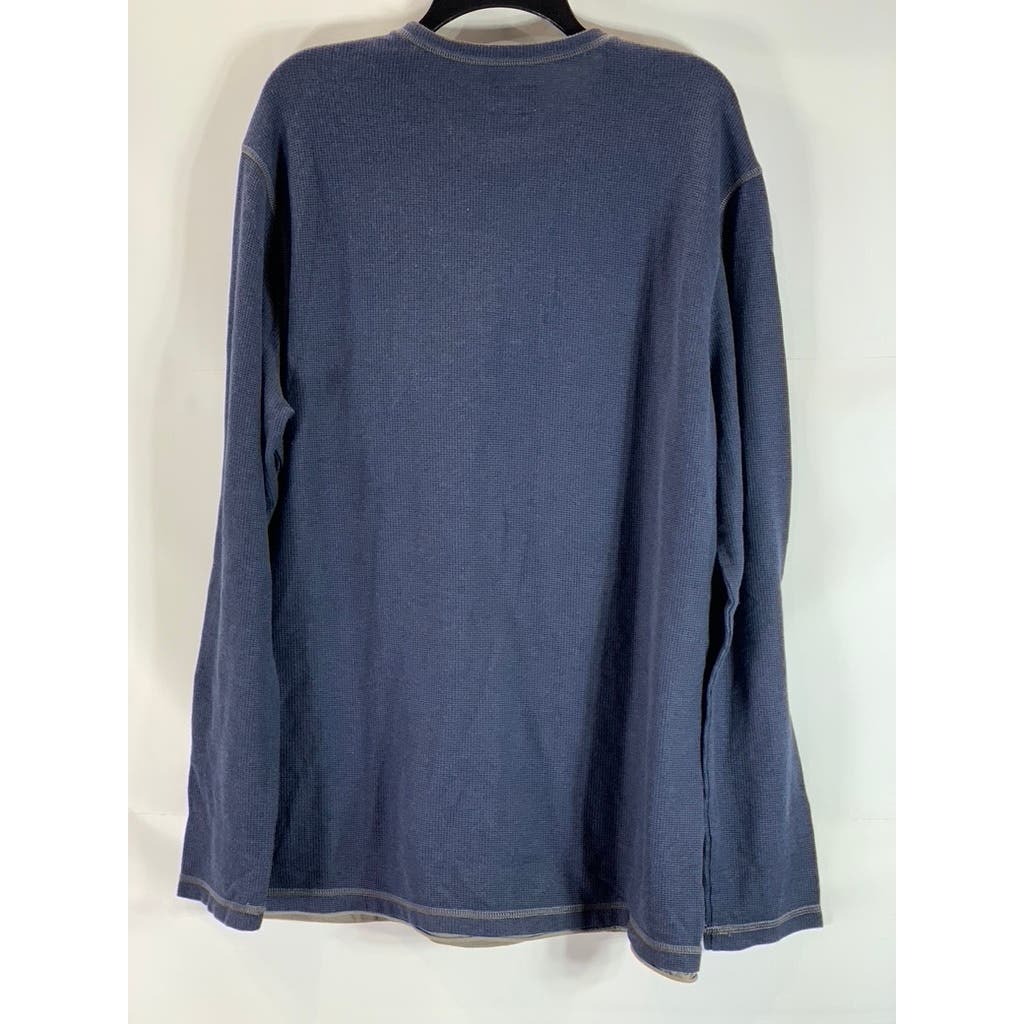 TOMMY BAHAMA Men's Navy Paradise Alley Thermal Long Sleeve Henley T-Shirt SZ XL