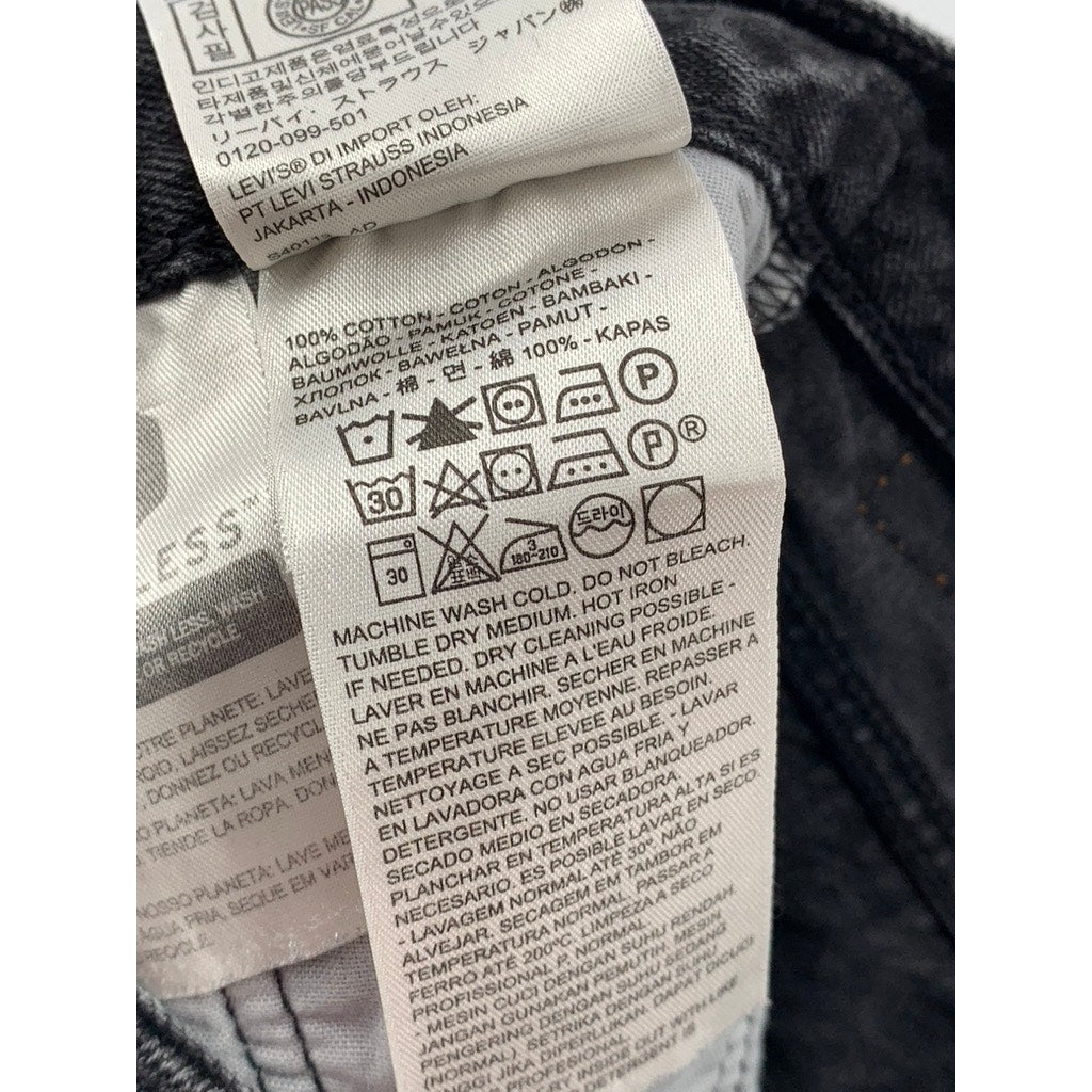 LEVI'S Women's Black Denim Distressed 501 Shorts SZ 26