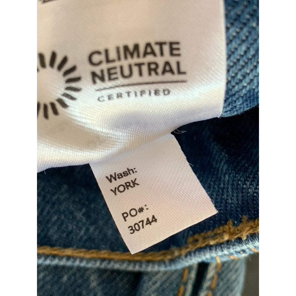 REFORMATION JEANS Women's Dark Blue Leah Seamed High-Rise Wide-Leg Jeans SZ 25