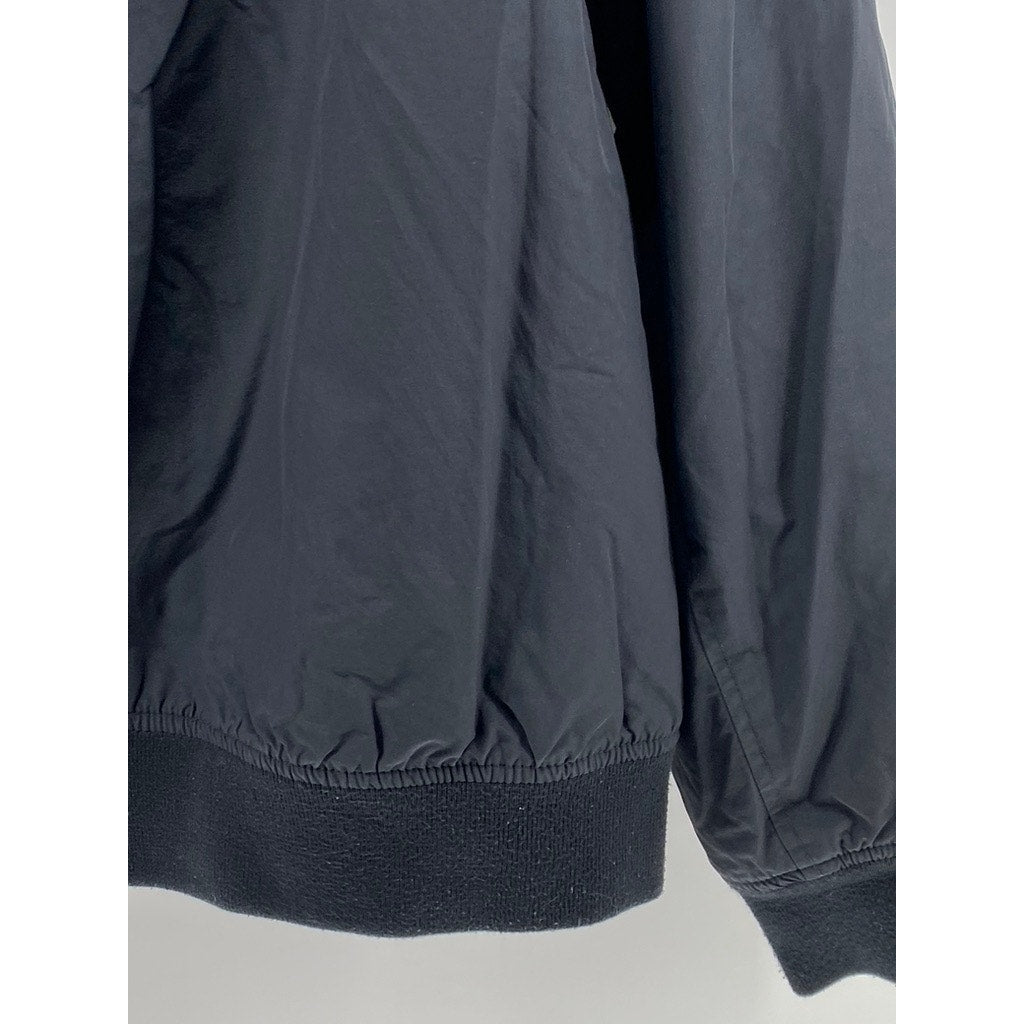 UNBRANDED Men's Navy Blue Mandarin Collar Long Sleeve Zip-Up Jacket SZ 2XL