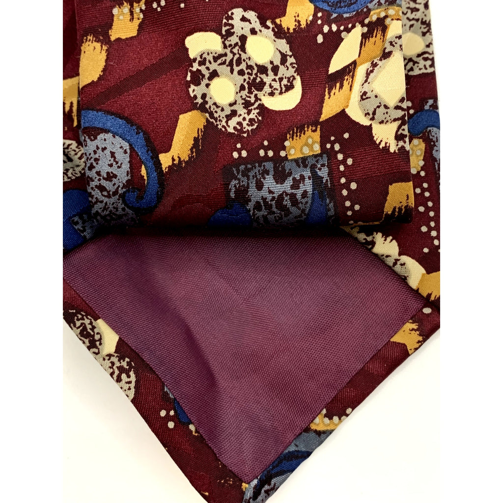 UNBRANDED Men's Burgundy-Multi Printed Tie