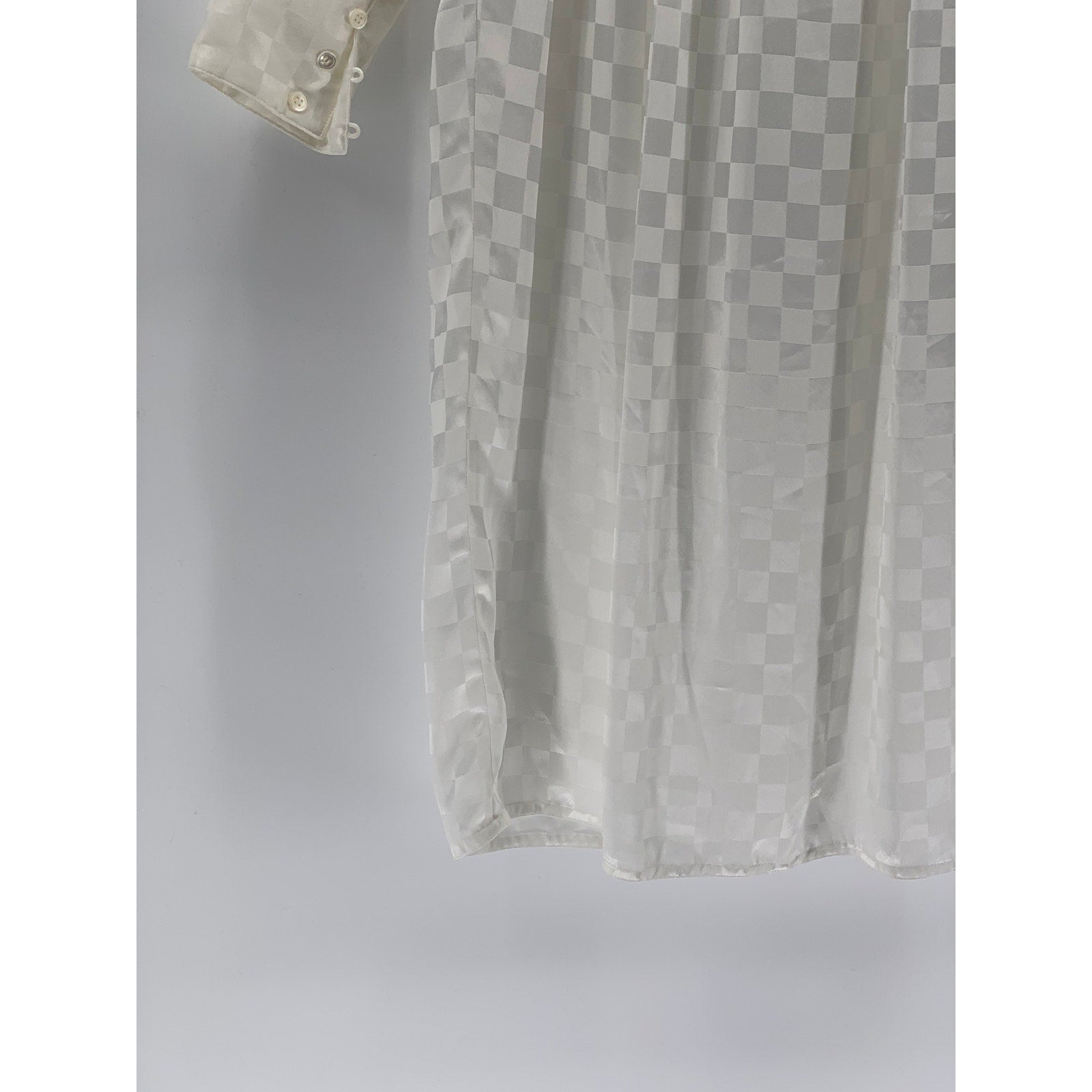 PURE ARGENTI Women's Vintage White Checkered Long Sleeve Midi Dress SZ 8