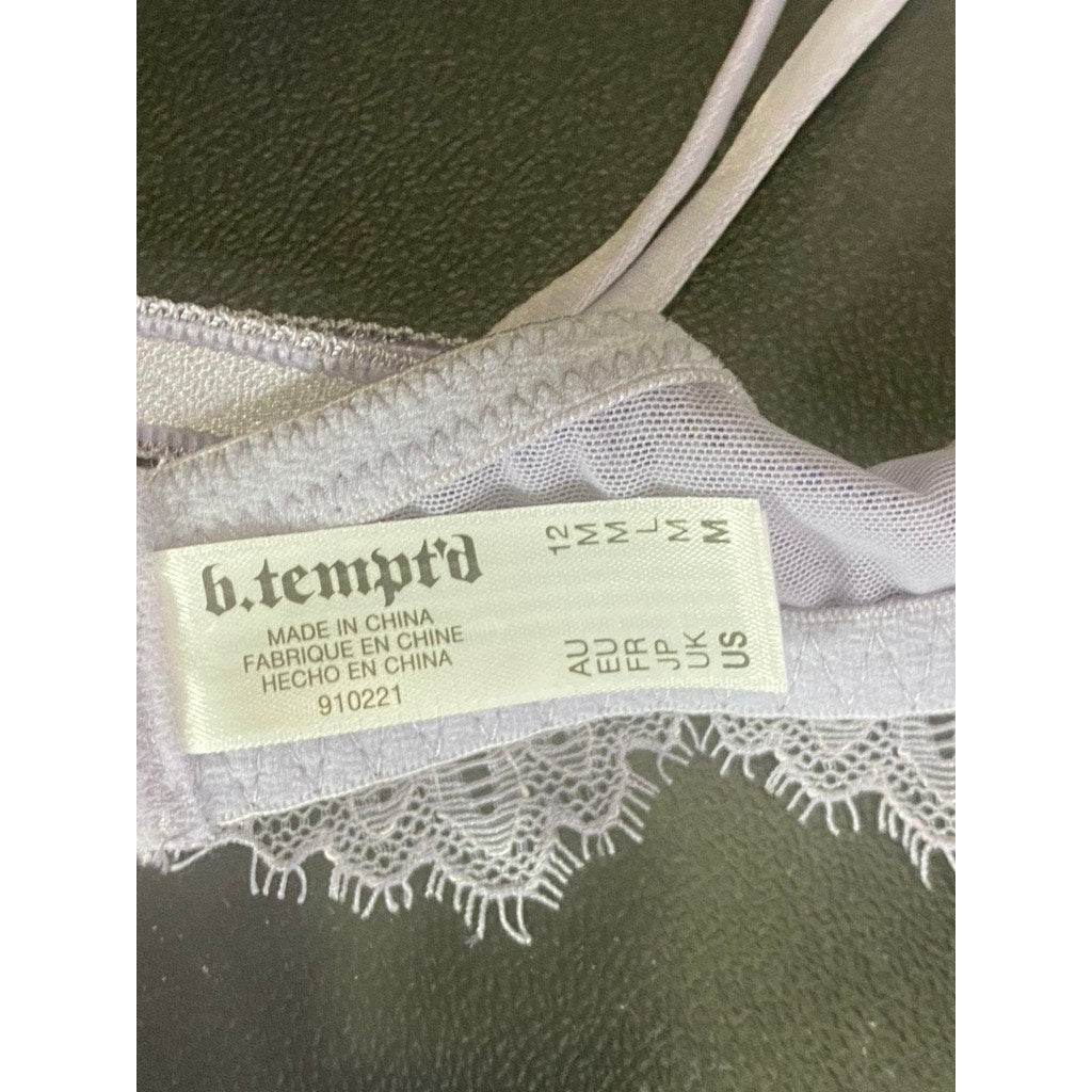 B. TEMPT'D BY WACOAL Women's Purple Lace Double Spaghetti Strap Bra SZ M