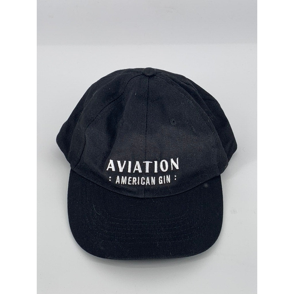 AVIATION Men's Black-White Embroidered Adjustable Hat SZ OS