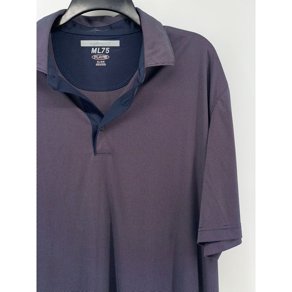 GREG NORMAN Men's Blue ML75 Play Dry Short Sleeve Polo Shirt SZ XL