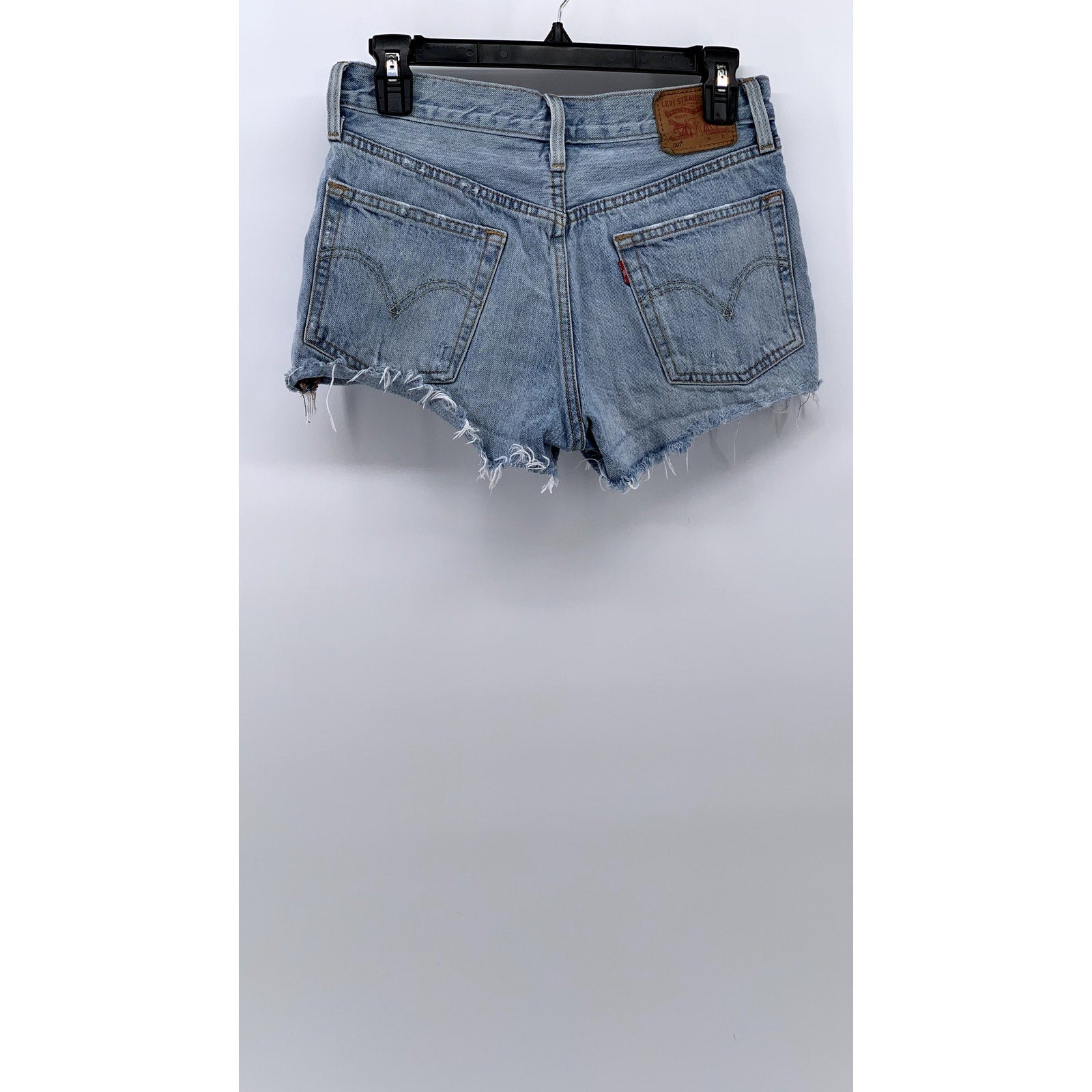 LEVI'S Women's Blue Denim Distressed 501 Shorts SZ 26