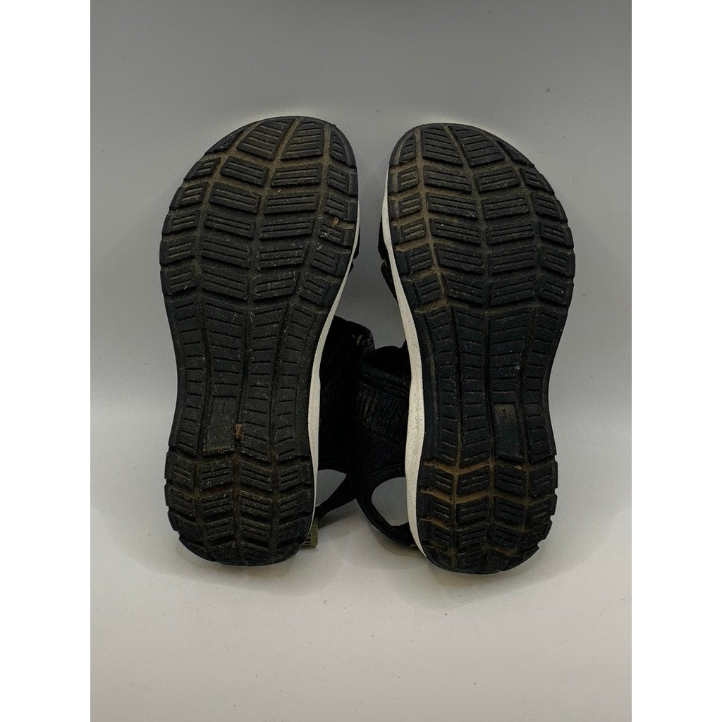 UNBRANDED Kids Black Strappy Wedge Sandals SZ 1Y