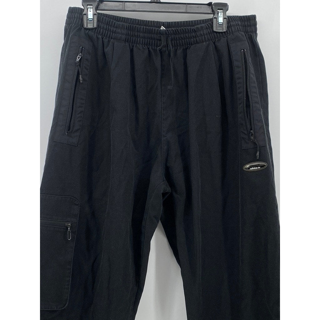 ADIDAS Men's Black Elastic Waist Pull-On Relaxed Active Sweatpants SZ L