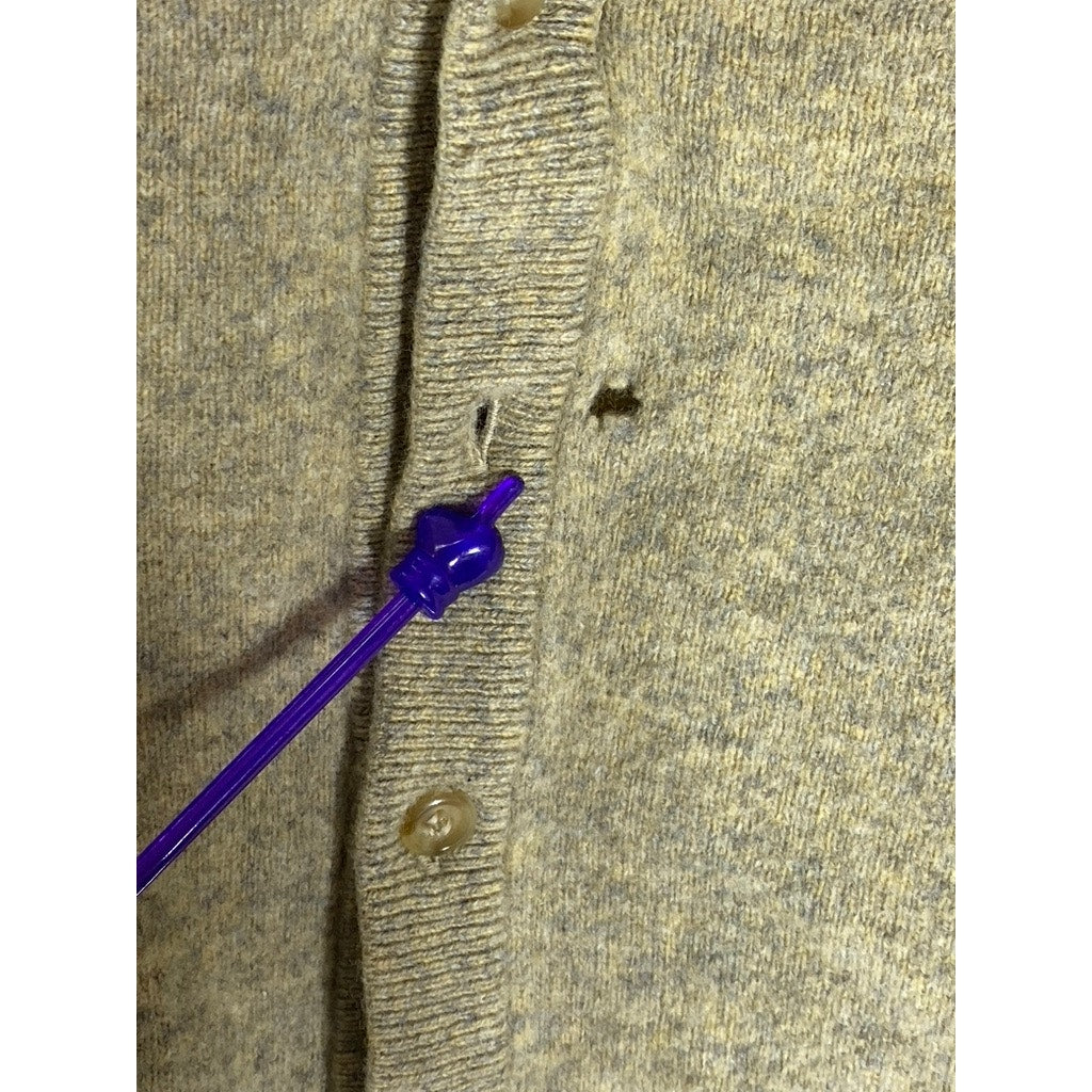 GERARD FORTIER Men’s Olive Green Wool-Blend V-Neck Button-Up Sweater Vest SZ2(S)