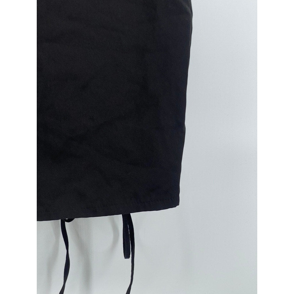 REBELLIOUS FASHION Women's Black Lace-Up Corset Mini Skirt SZ 6
