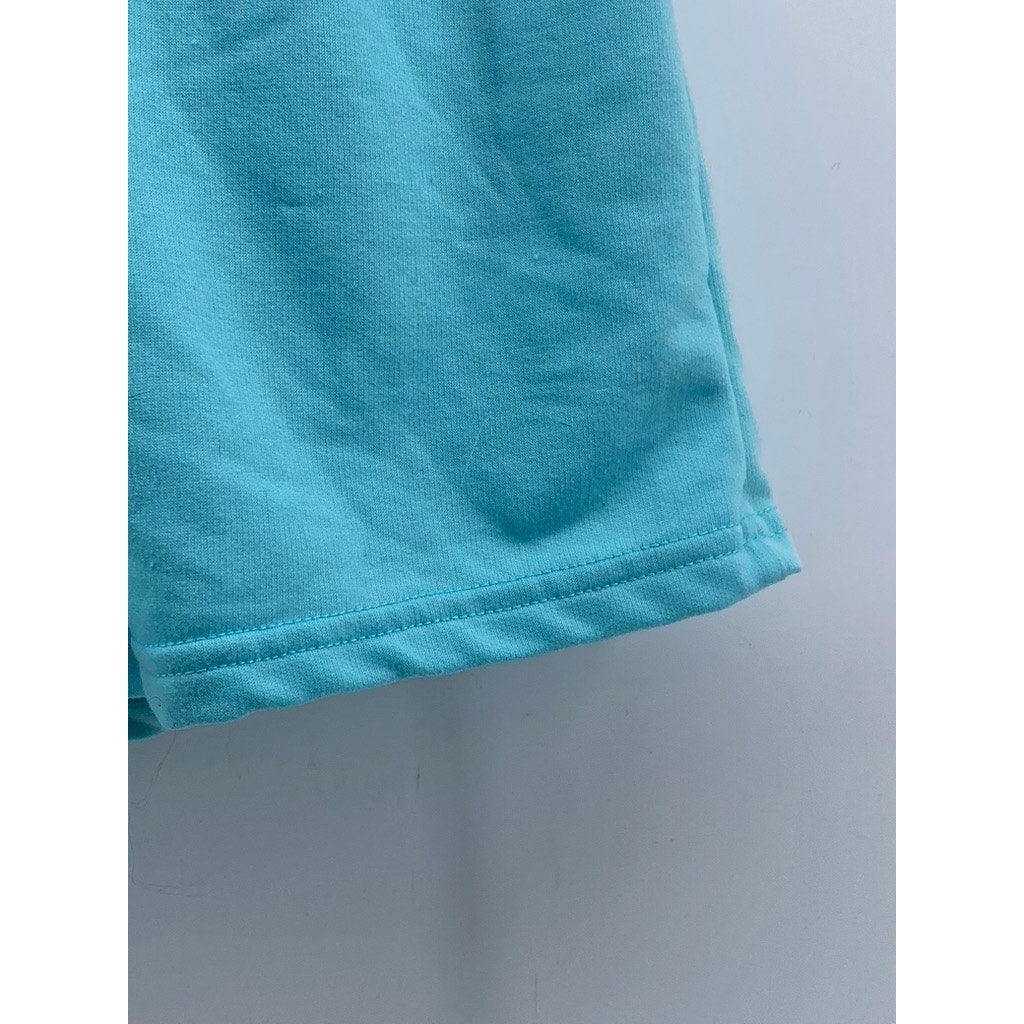 UNBRANDED Women's Light Blue Drawstring Casual Pull-On Shorts SZ S