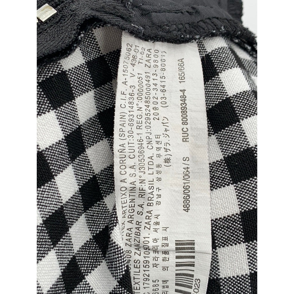 ZARA Women's Black-White Checkered High-Waist Shorts SZ S