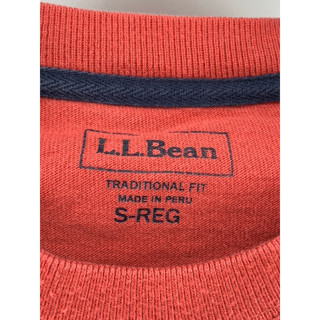 L.L. Bean Men's Red Striped Traditional Fit Sweatshirt SZ S