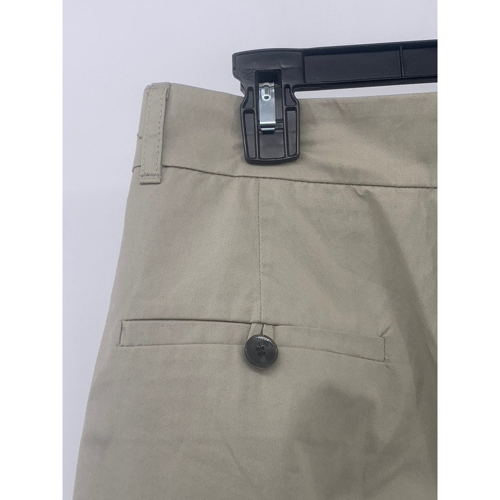 LIONESS Women's Tan Pleated Wide-Leg Relaxed-Fit High-Rise Work Pant SZ 32