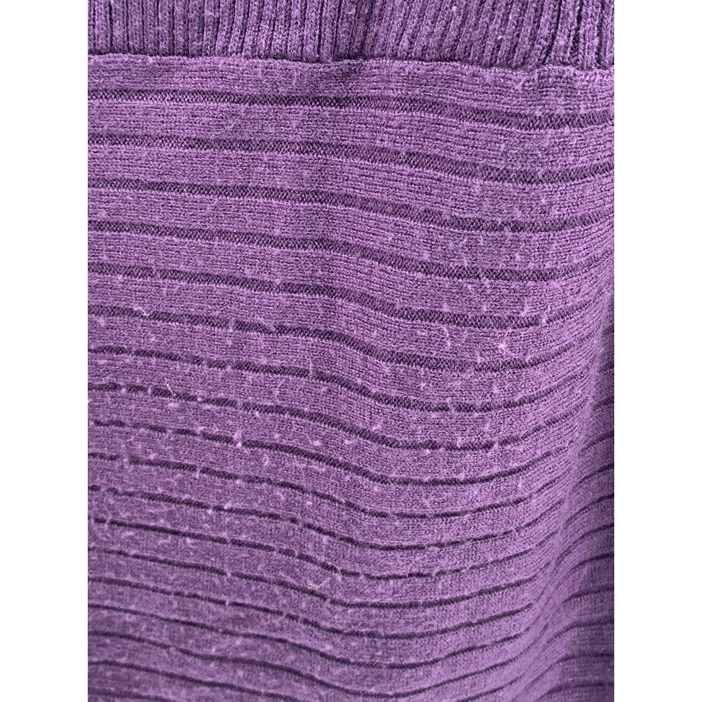 FASHION BUG Women's Purple Ribbed Open-Front Cardigan SZ OS