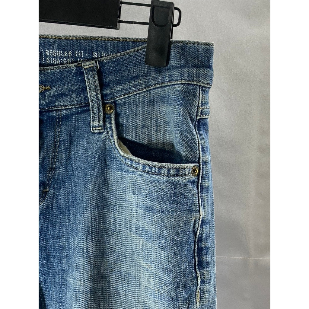 MUSTANG Women's Light Wash Blue Denim Girls Oregon Straight-Leg Jean SZ 27/30
