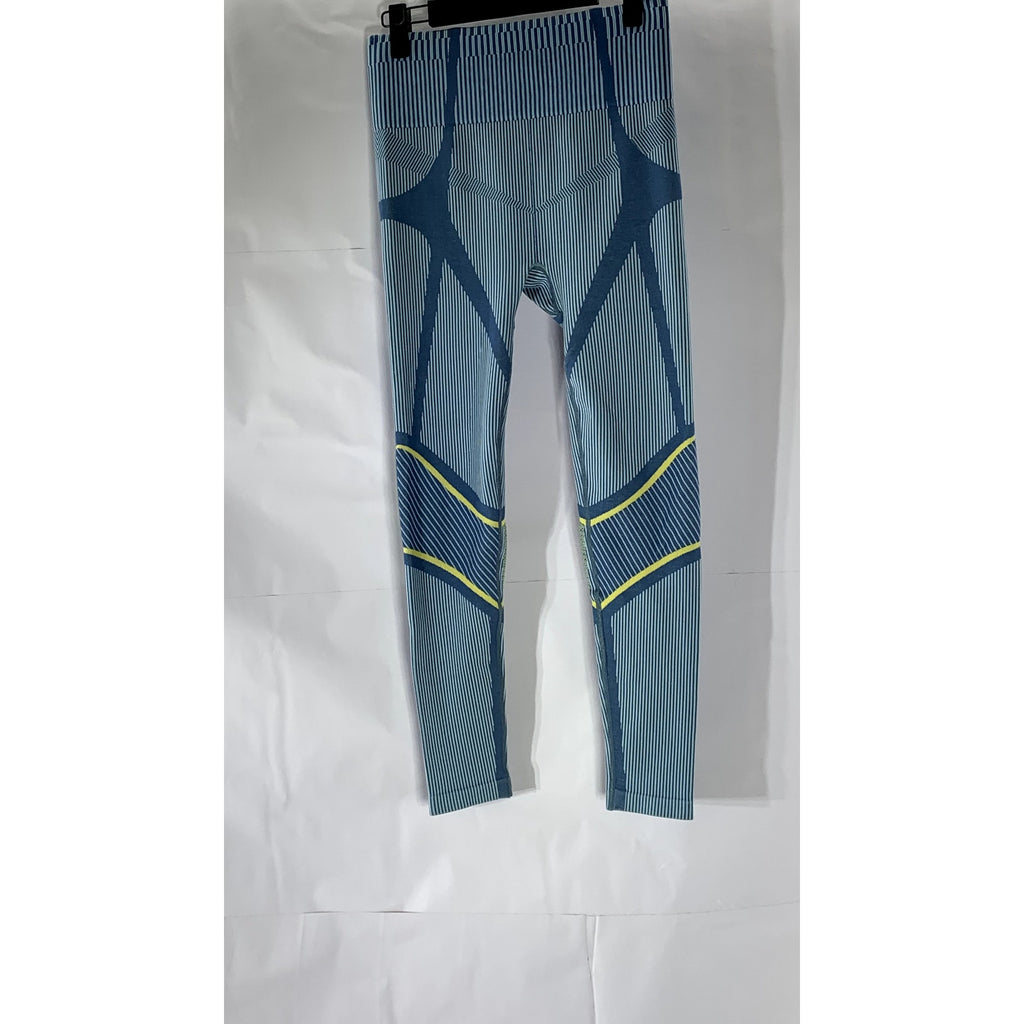 FABLETICS Women's Slate Blue Perforated Seamless Stretch Pull-On Leggings SZ XS