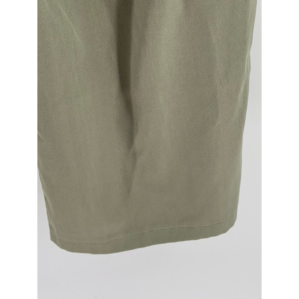 BLUSH MARK Women's Olive Green Solid Cargo Straight-Leg Pants SZ XL