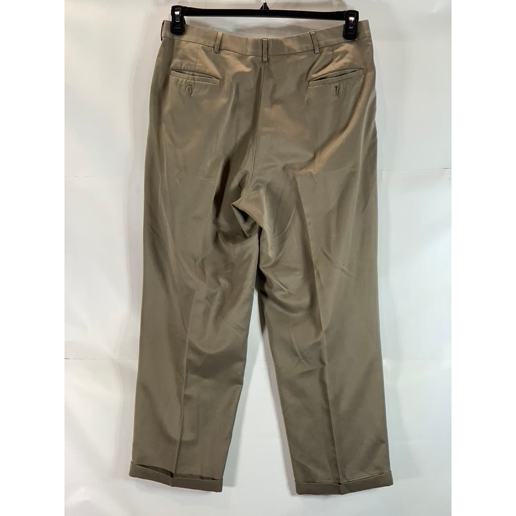 JOHN HENRY Men's Tan Pleated Front Dress Pants SZ 36X30