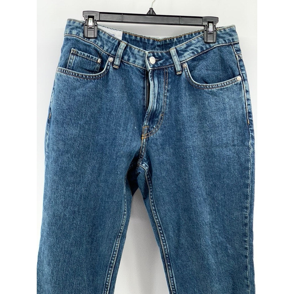 & DENIM Men's Blue Denim Regular-Fit Tapered Cropped Jeans SZ 30X32