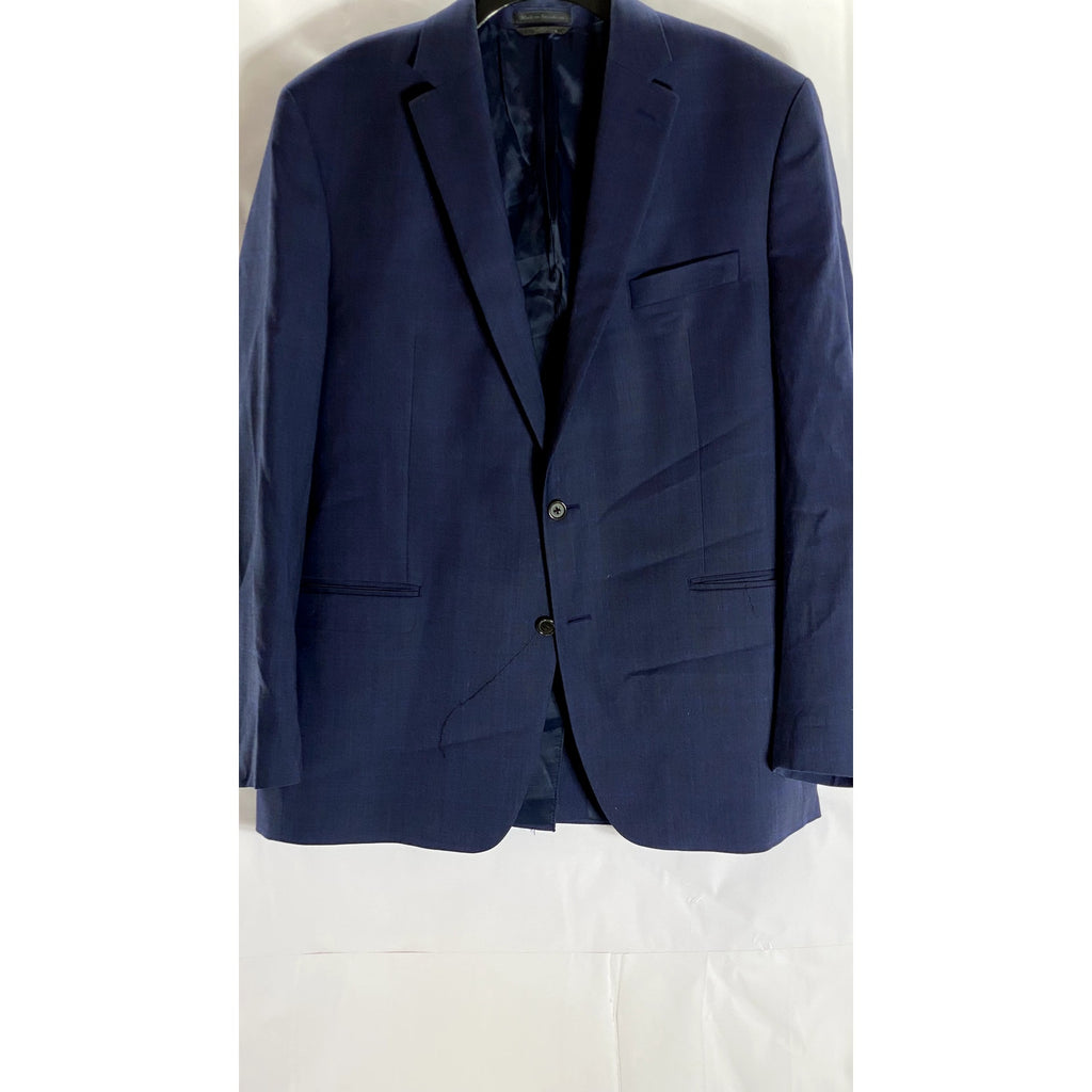 LAUREN RALPH LAUREN Men's Navy Wool Natural Stretch Two-Button Long Balzer SZ44L