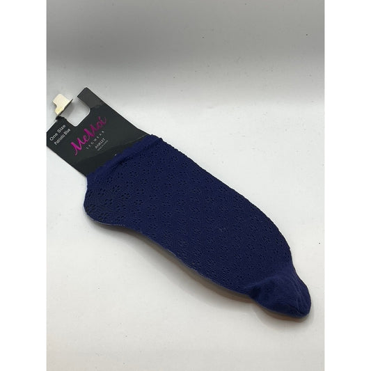 MEMOI Women's Floral Patriotic Navy Blue Lace Ruffle-Trim Ankle Socks SZ OS