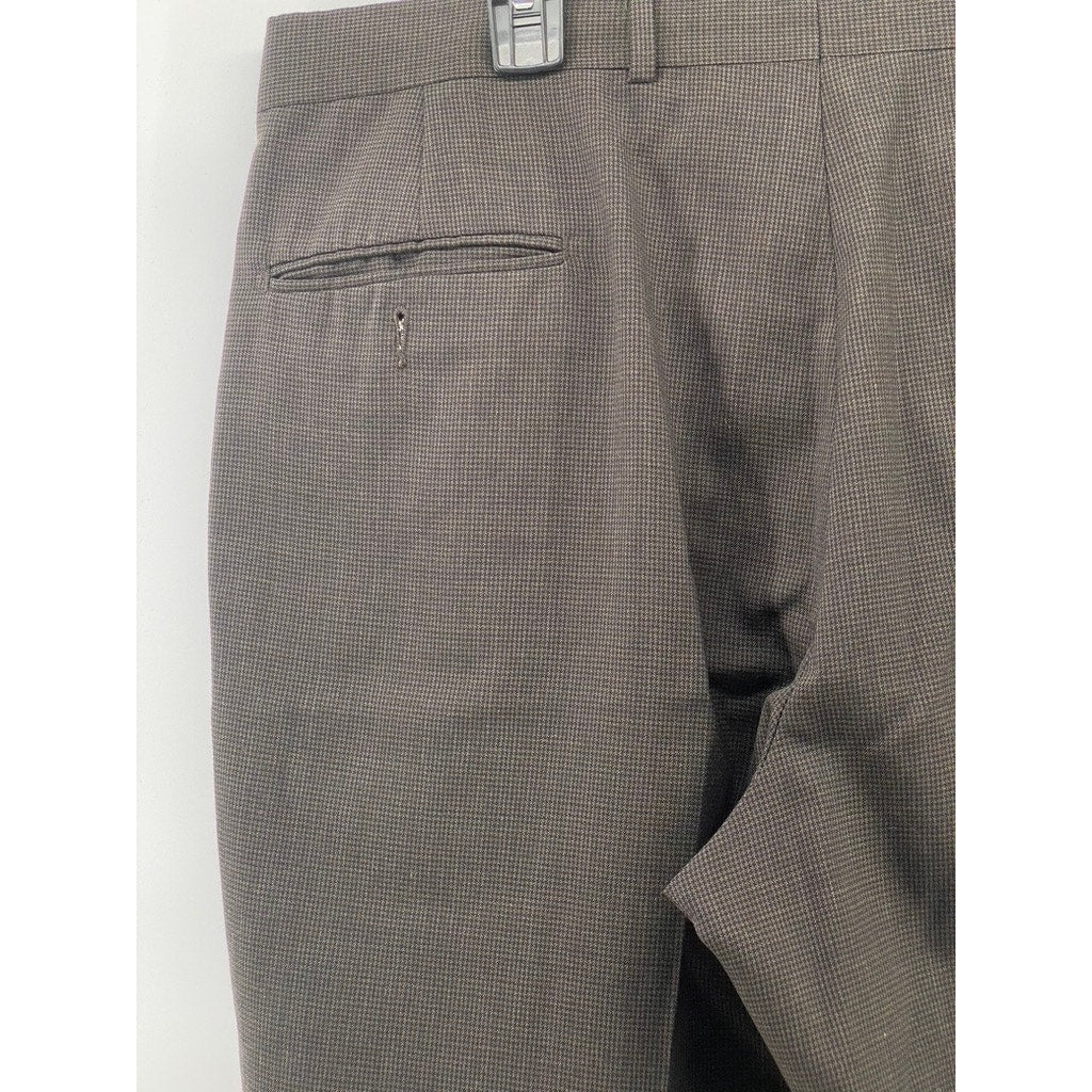 POLO UNIVERSITY CLUB BY RALPH LAUREN Men's Brown Houndstooth Cuffed Pants SZ 36