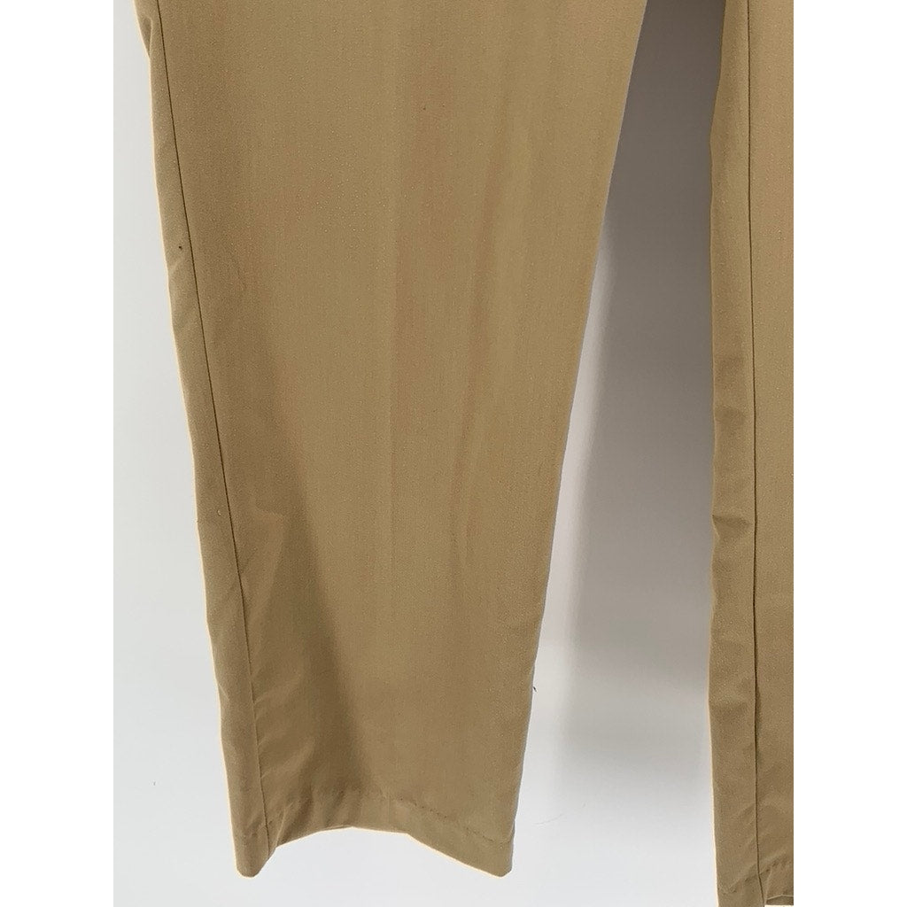 VAN HEUSEN Men's Khaki Straight Leg Flex Classic Flat Front Dress Pants SZ 38x32