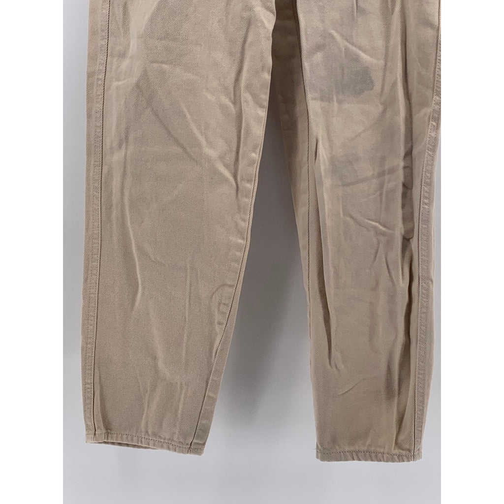 H&M Women's Tan High-Waist Twill Casual Trousers SZ 2
