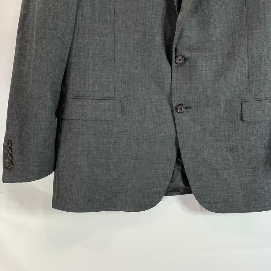 LAUREN RALPH LAUREN Men's Charcoal Sharkskin Wool Two-Button Suit Jacket SZ 44R