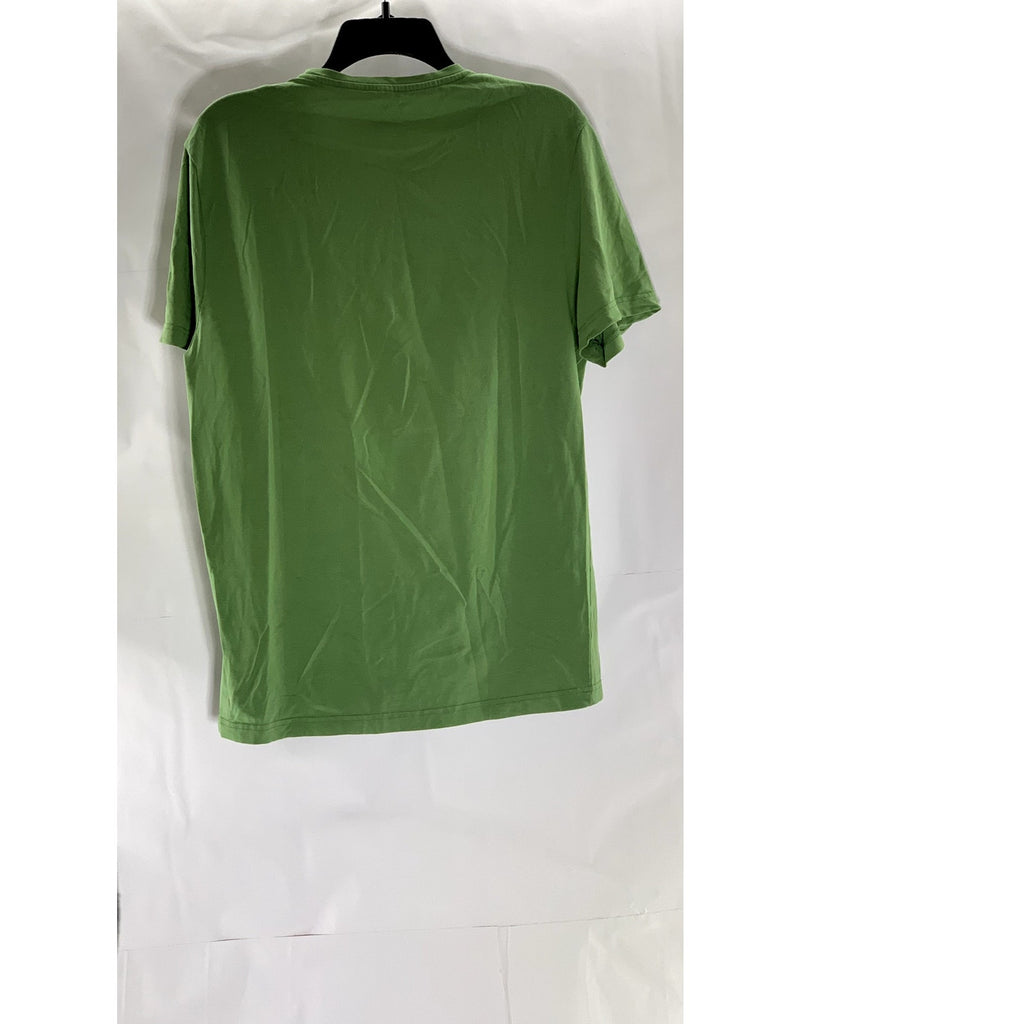 H&M Men's Dark Green Solid Slim-Fit Crewneck Short Sleeve T-Shirt SZ M