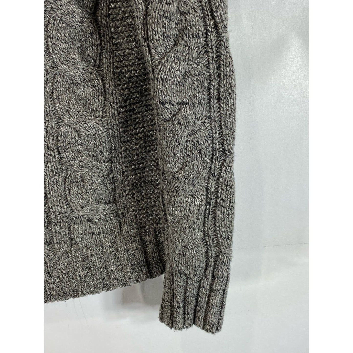 BANANA REPUBLIC Men's Gray Mock-Neck Cable Grown Knit Pullover Sweater SZ M