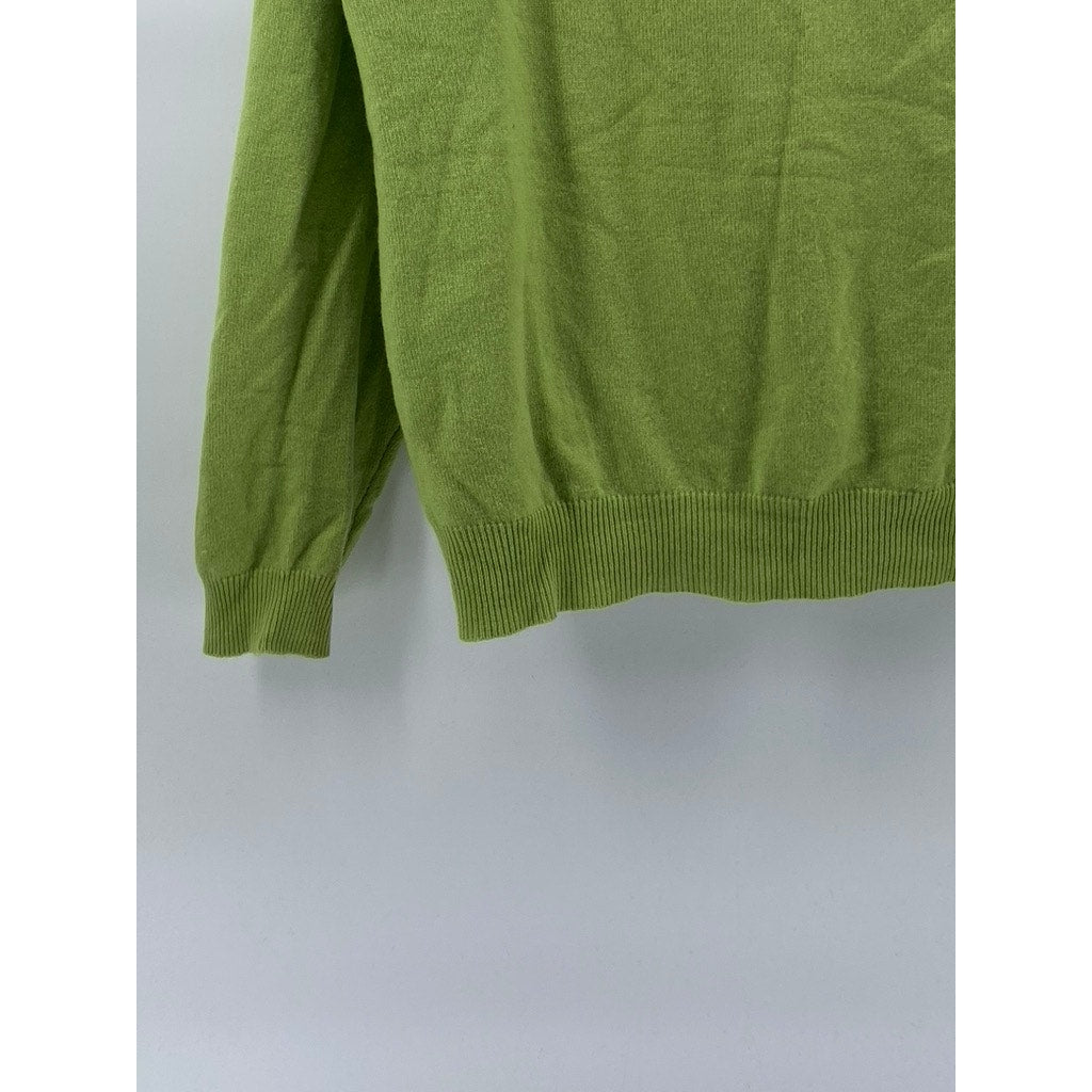 UNBRANDED Men’s Green Knit Crewneck Long Sleeve Sweater SZ M