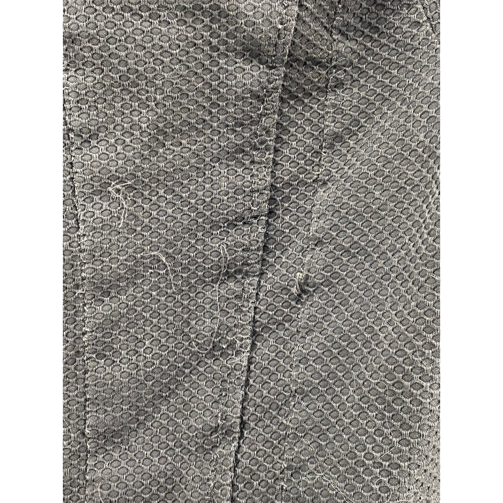 UNBRANDED Women's Black Textured Button-Up Long Sleeve Denim Cropped Jacket SZ S