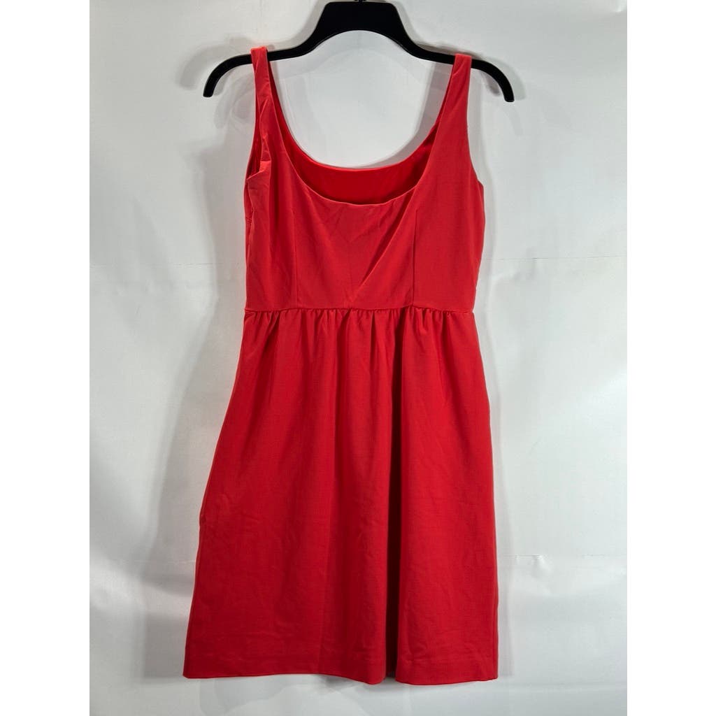 CYNTHIA ROWLEY Women's Red Scoop-Neck Sleeveless Pocket Knee Length Dress SZ 4