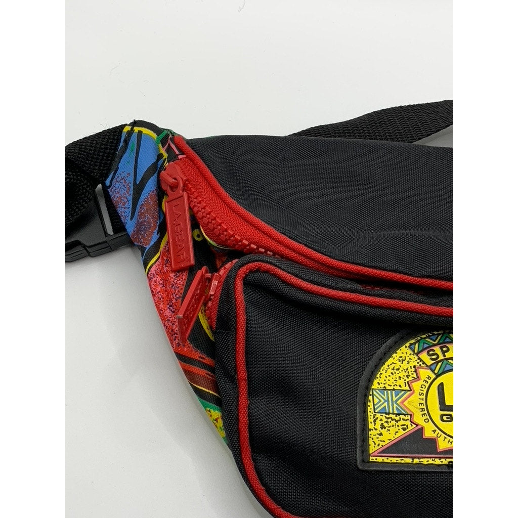 LA GEAR Unisex Black/Red Aztec Tribal Print Adjustable Fanny Pack