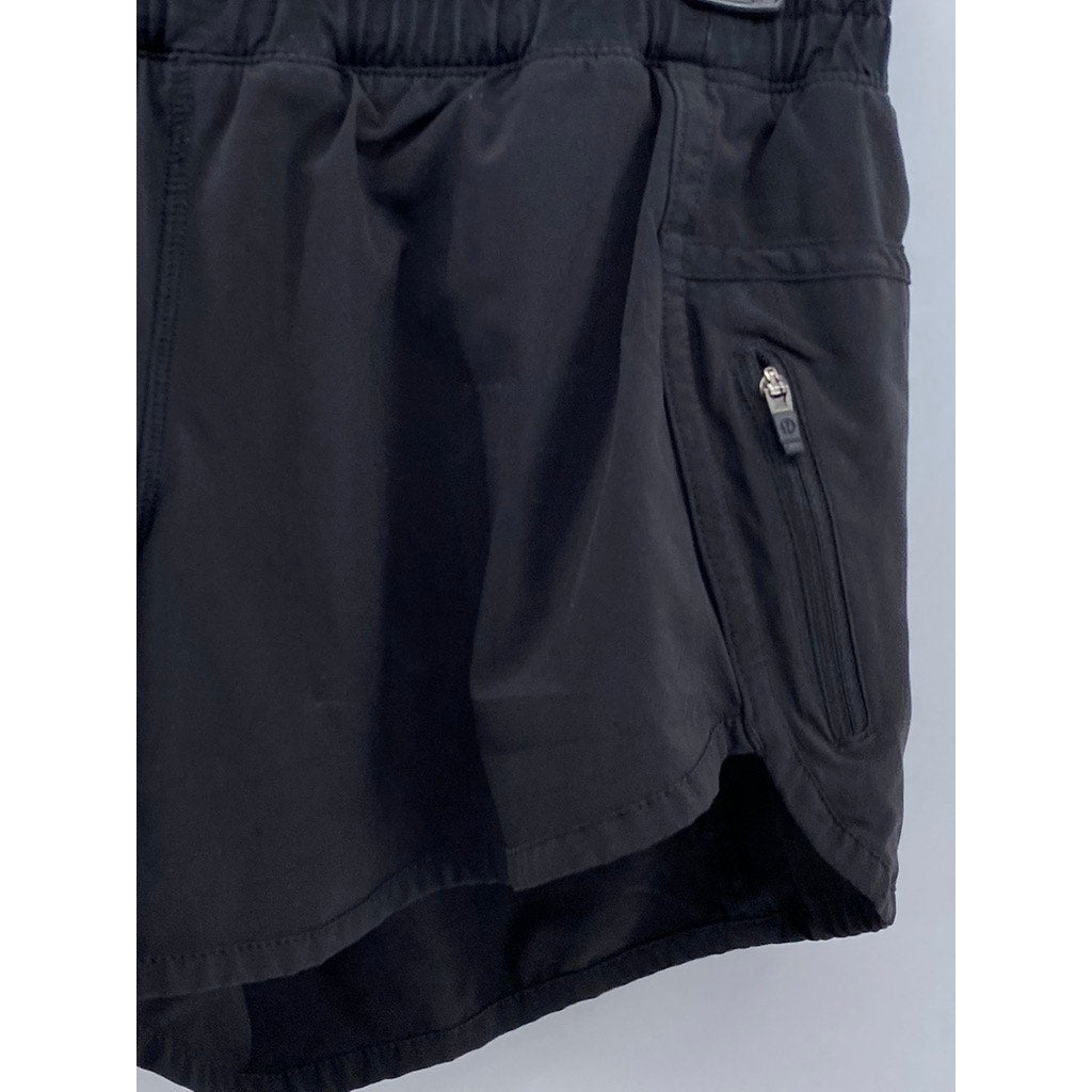 LULULEMON Women's Black Solid Elastic Waist Pull-On Active Shorts SZ 6