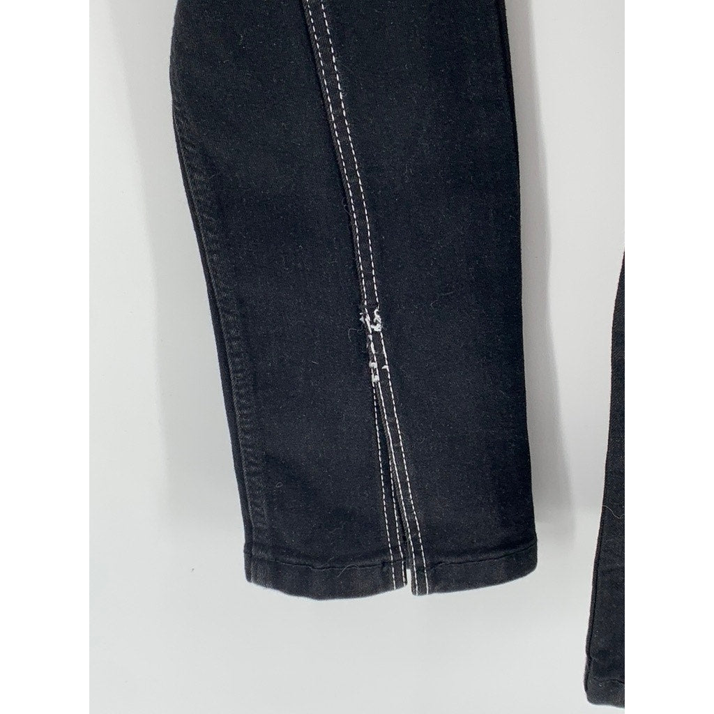 ZARA Women's Black Split Hem Skinny Jeans SZ 0
