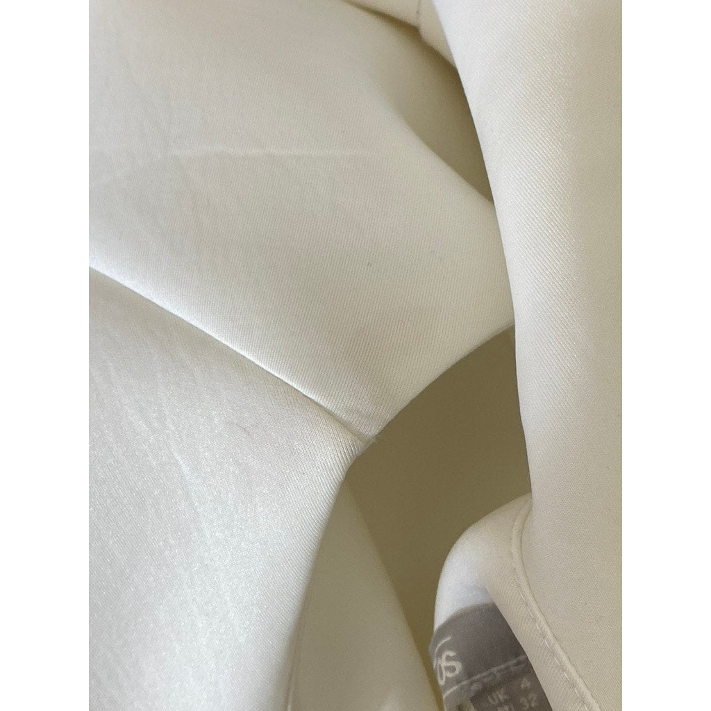ASOS Women's White Solid One-Shoulder Ruffle A-Line Mini Dress SZ 0