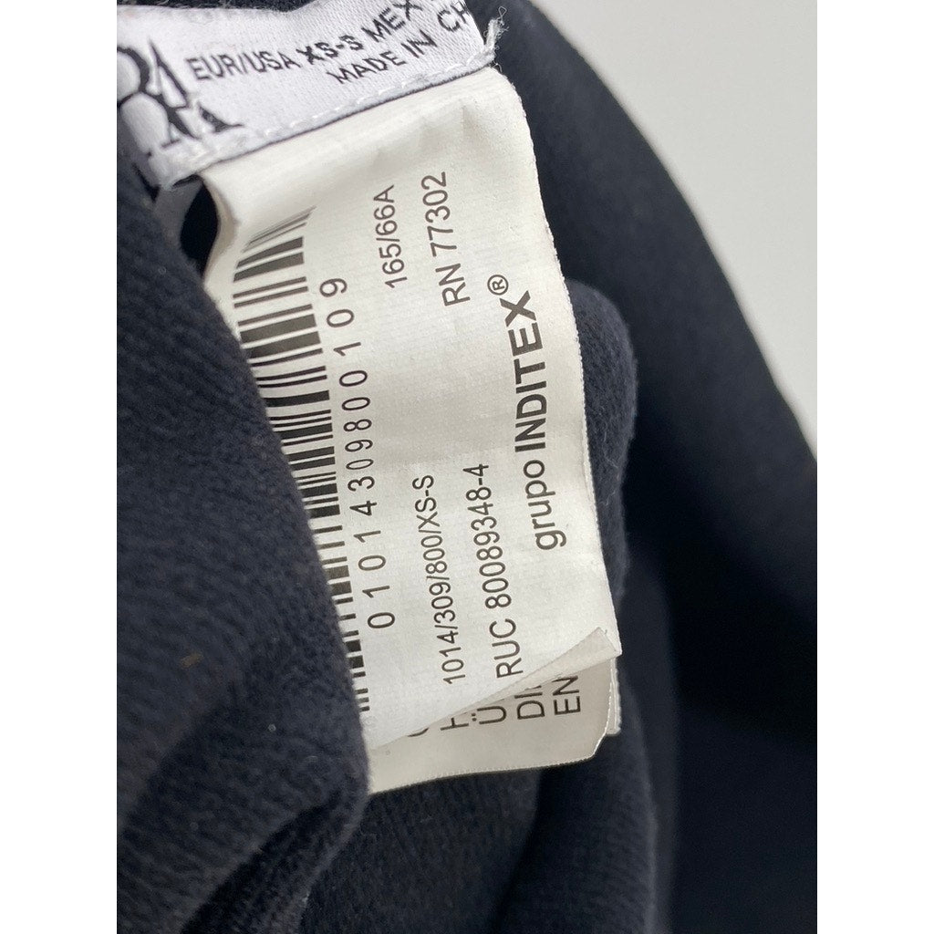 ZARA Women's Black Under Layer Rib Knit Mini Skort SZ XS/S