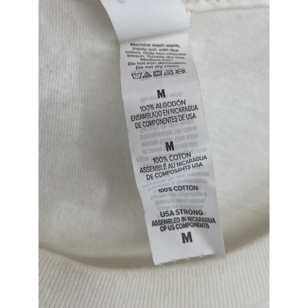 BELLA + CANVAS Women’s White Crewneck Breast Graphic Short Sleeve Top SZ M
