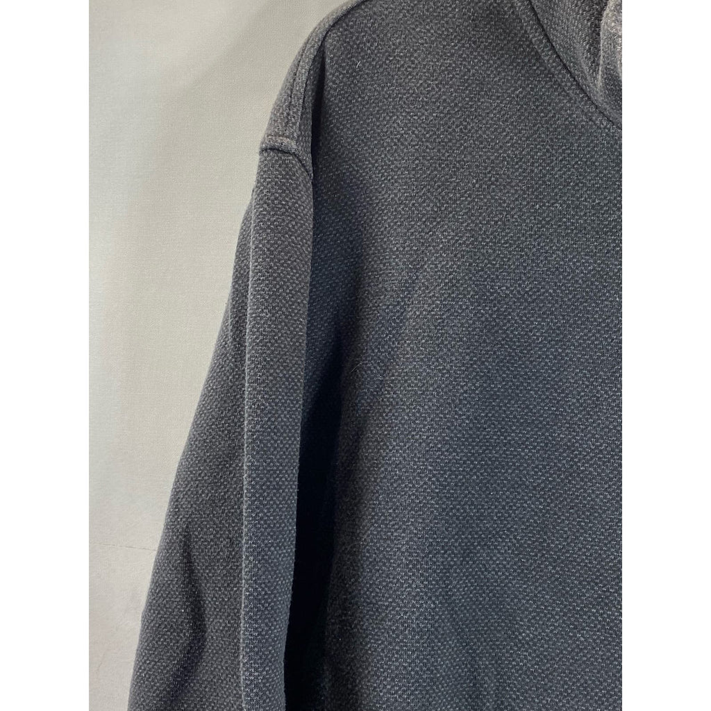 TASSO ELBA Men's Black Birdseye Quarter-Zip Pullover Sweater SZ 2XL